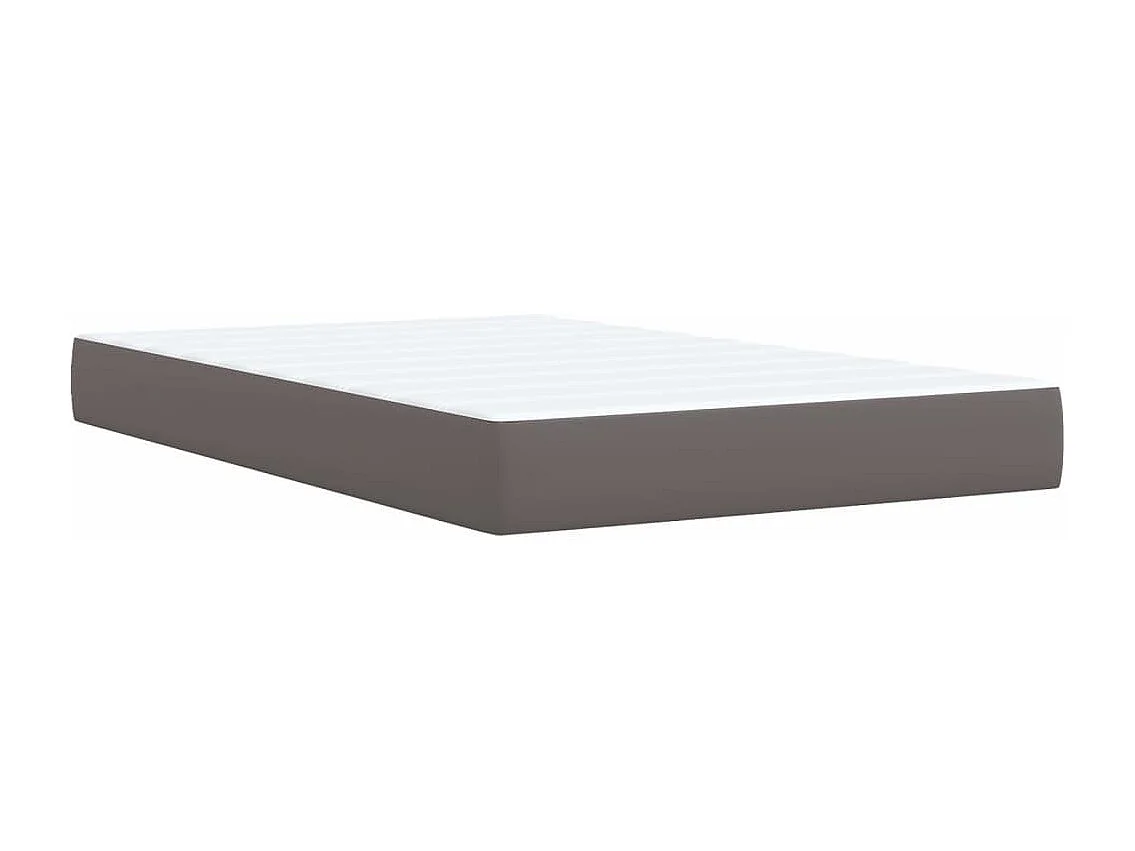 Boxspring met matras kunstleer grijs 120x190 cm