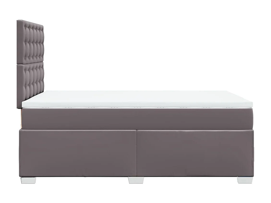 Boxspring met matras kunstleer grijs 120x190 cm