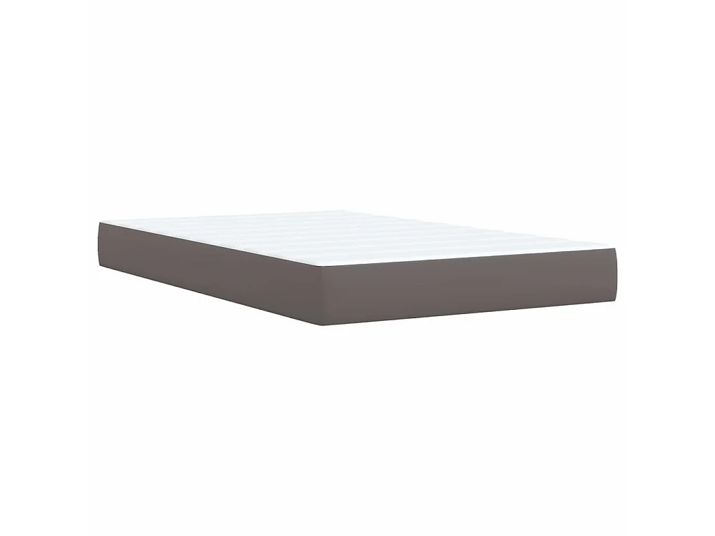 Boxspring met matras kunstleer grijs 120x190 cm