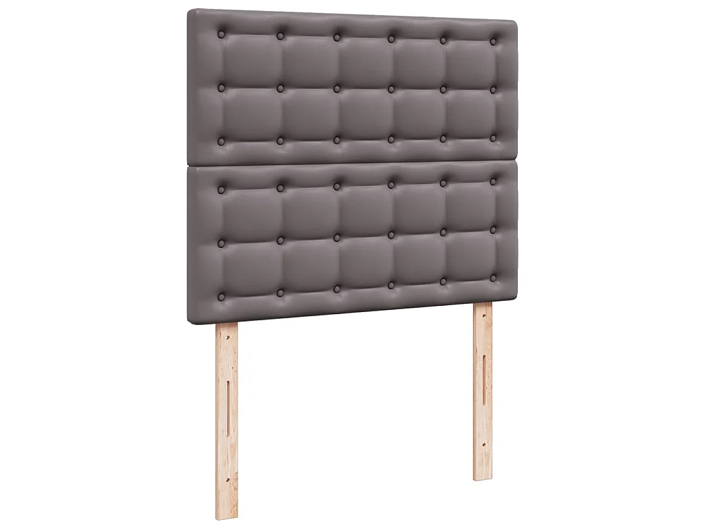 Boxspring met matras kunstleer grijs 120x190 cm