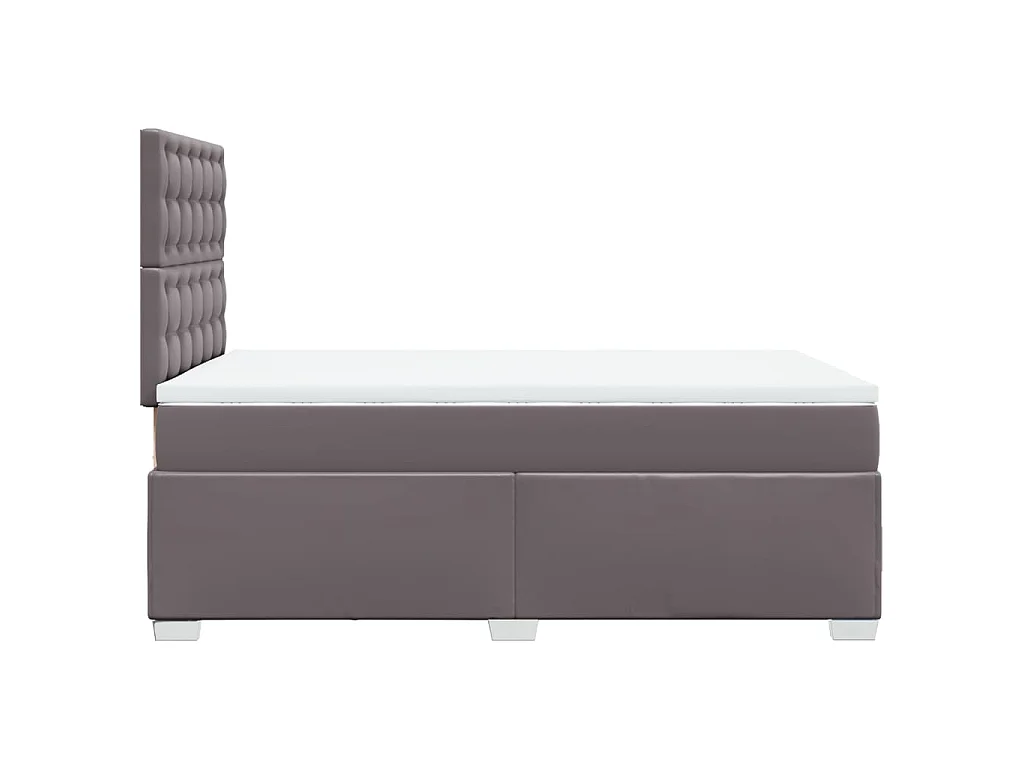 Boxspring met matras kunstleer grijs 120x190 cm
