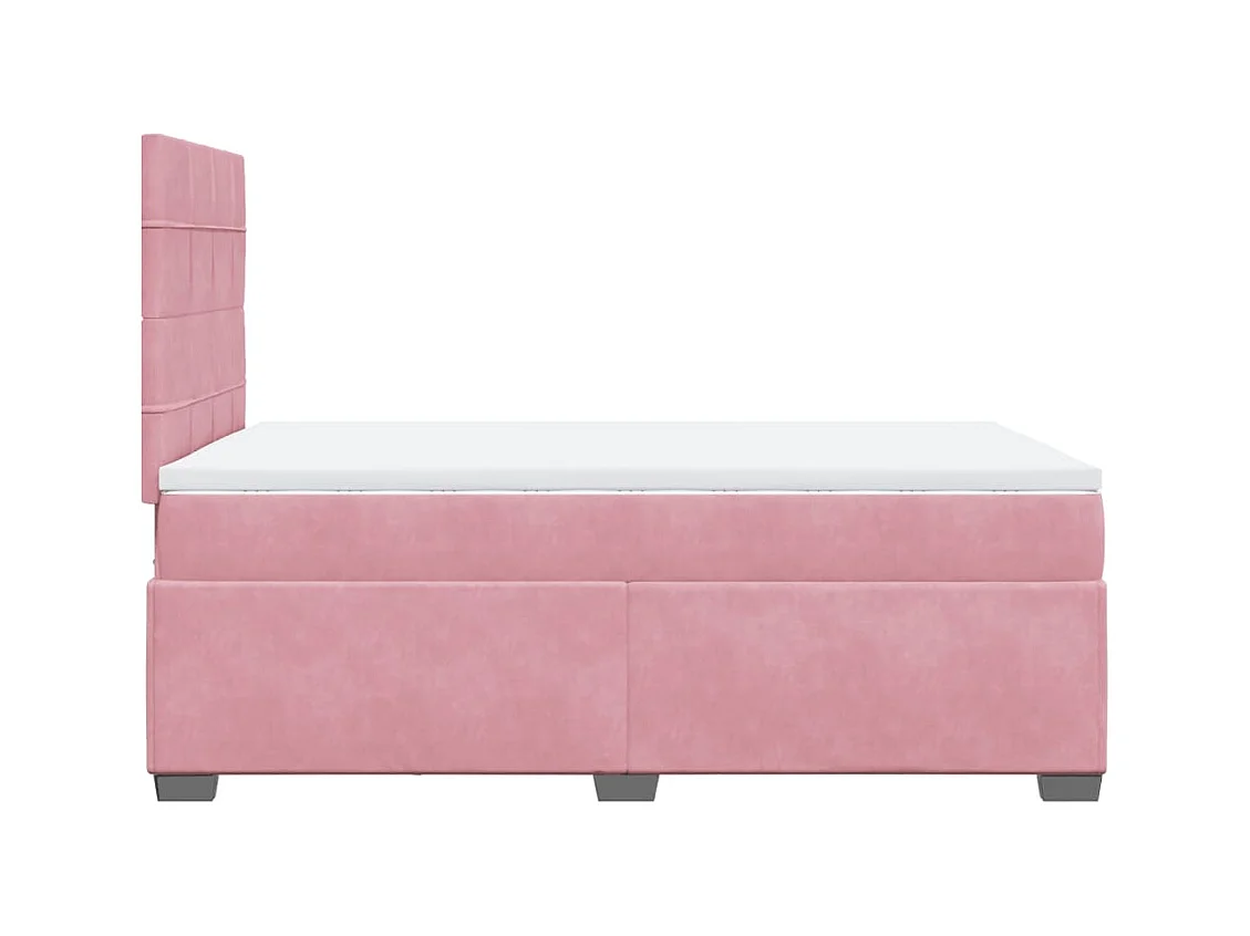 Boxspring met matras fluweel roze 120x200 cm