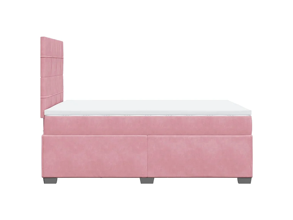 Boxspringbett mit Matratze Rosa 120x200 cm Samt