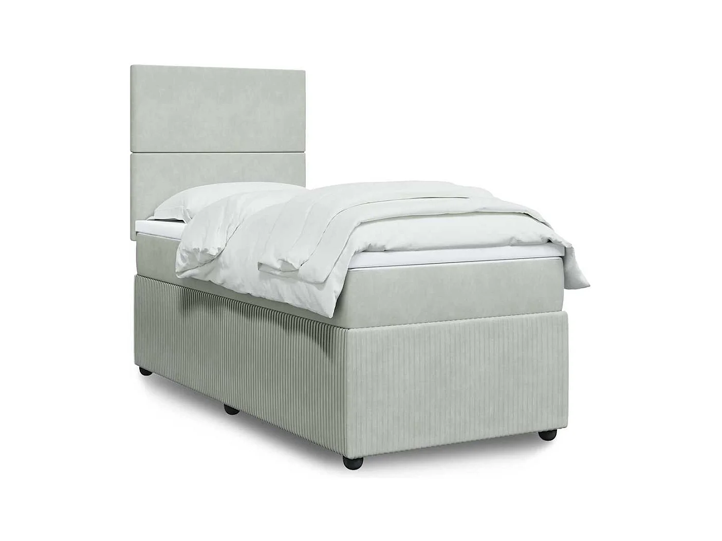 Boxspring met matras fluweel lichtgrijs 80x200 cm