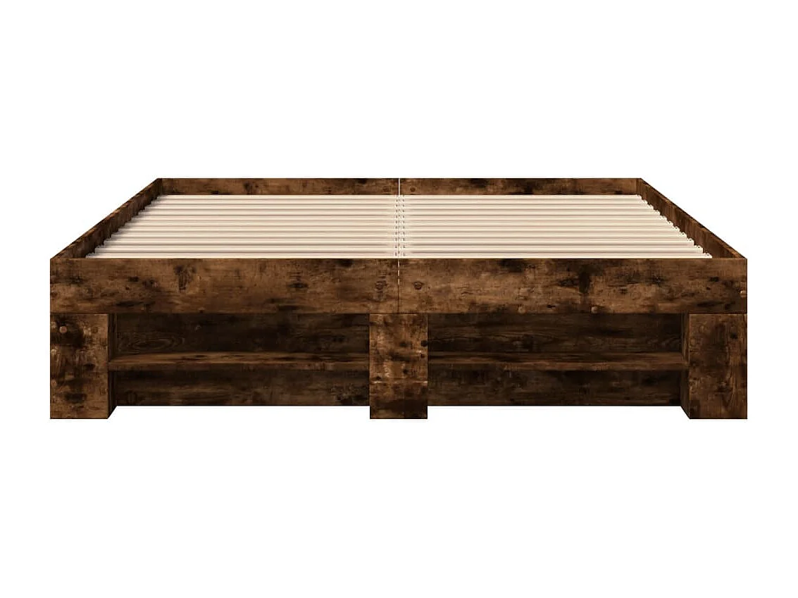 Cadre de lit sans matelas chêne fumé 120x200 cm bois ingénierie