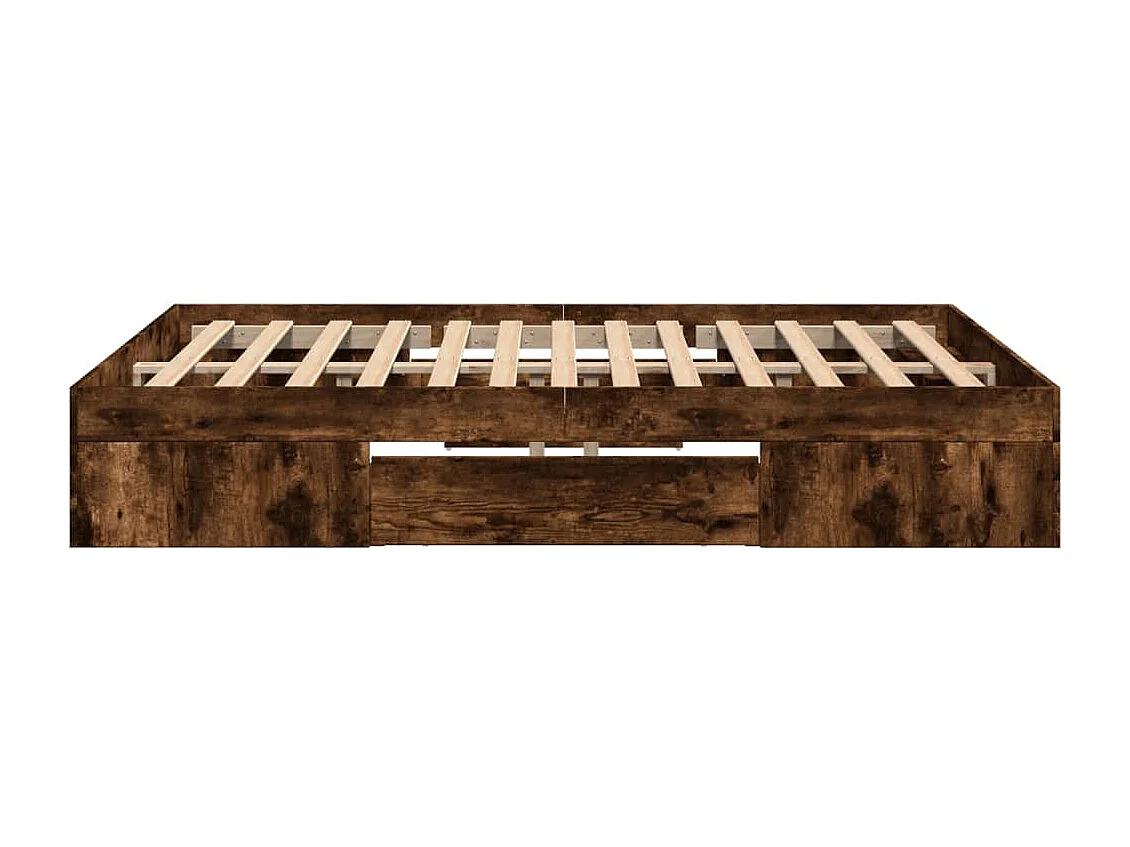 Cadre de lit sans matelas chêne fumé 120x200 cm bois ingénierie