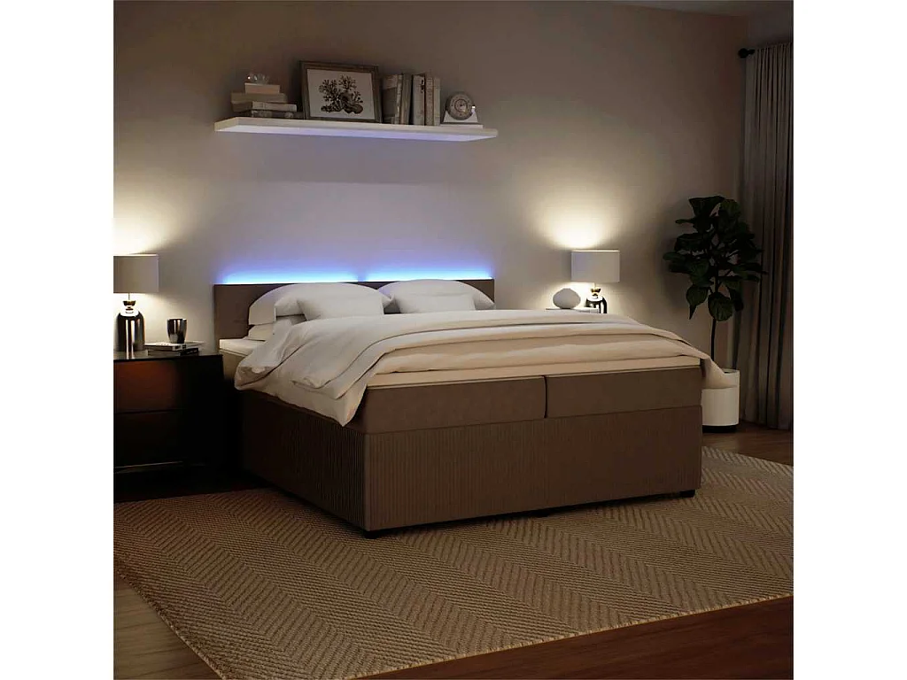 Sommier à lattes de lit et matelas Gris clair 200x200cm Velours