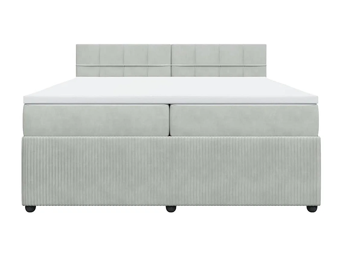 Sommier à lattes de lit et matelas Gris clair 200x200cm Velours