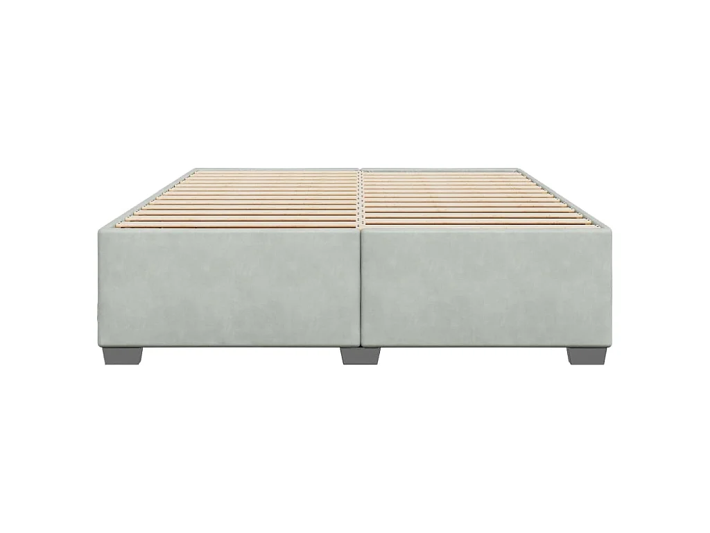 Cadre de lit sans matelas gris clair 180x200 cm velours