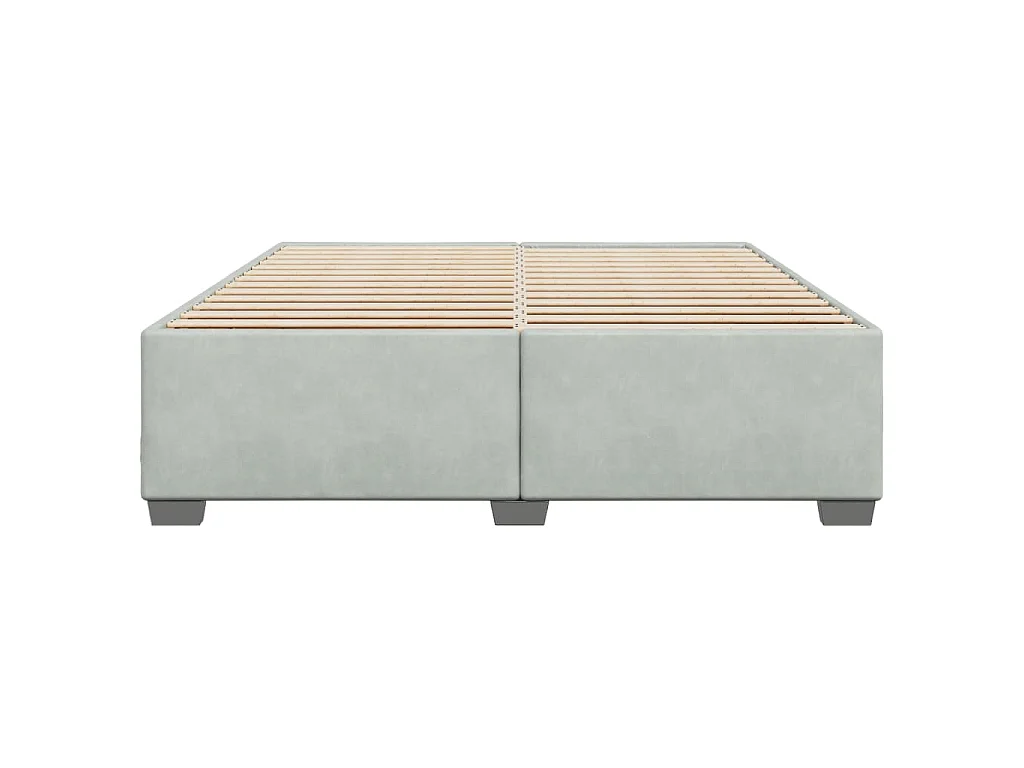 Cadre de lit sans matelas gris clair 180x200 cm velours
