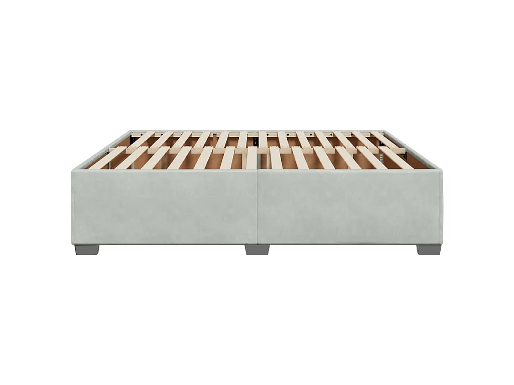 Cadre de lit sans matelas gris clair 180x200 cm velours