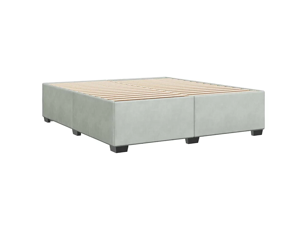 Cadre de lit sans matelas gris clair 180x200 cm velours