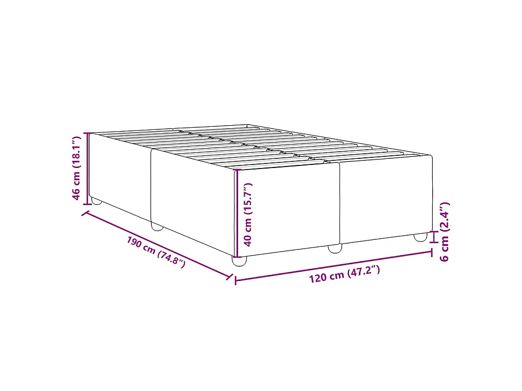 Bedframe zonder matras 120x190 cm stof taupe
