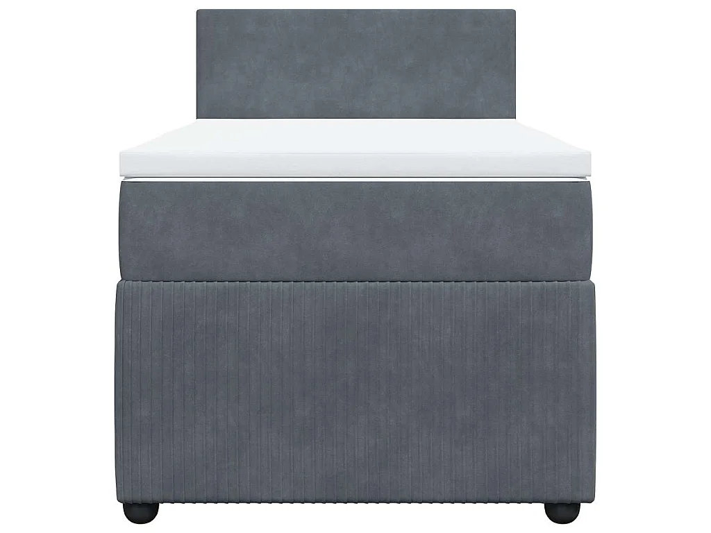 Sommier à lattes de lit avec matelas Gris foncé 100x200 cm