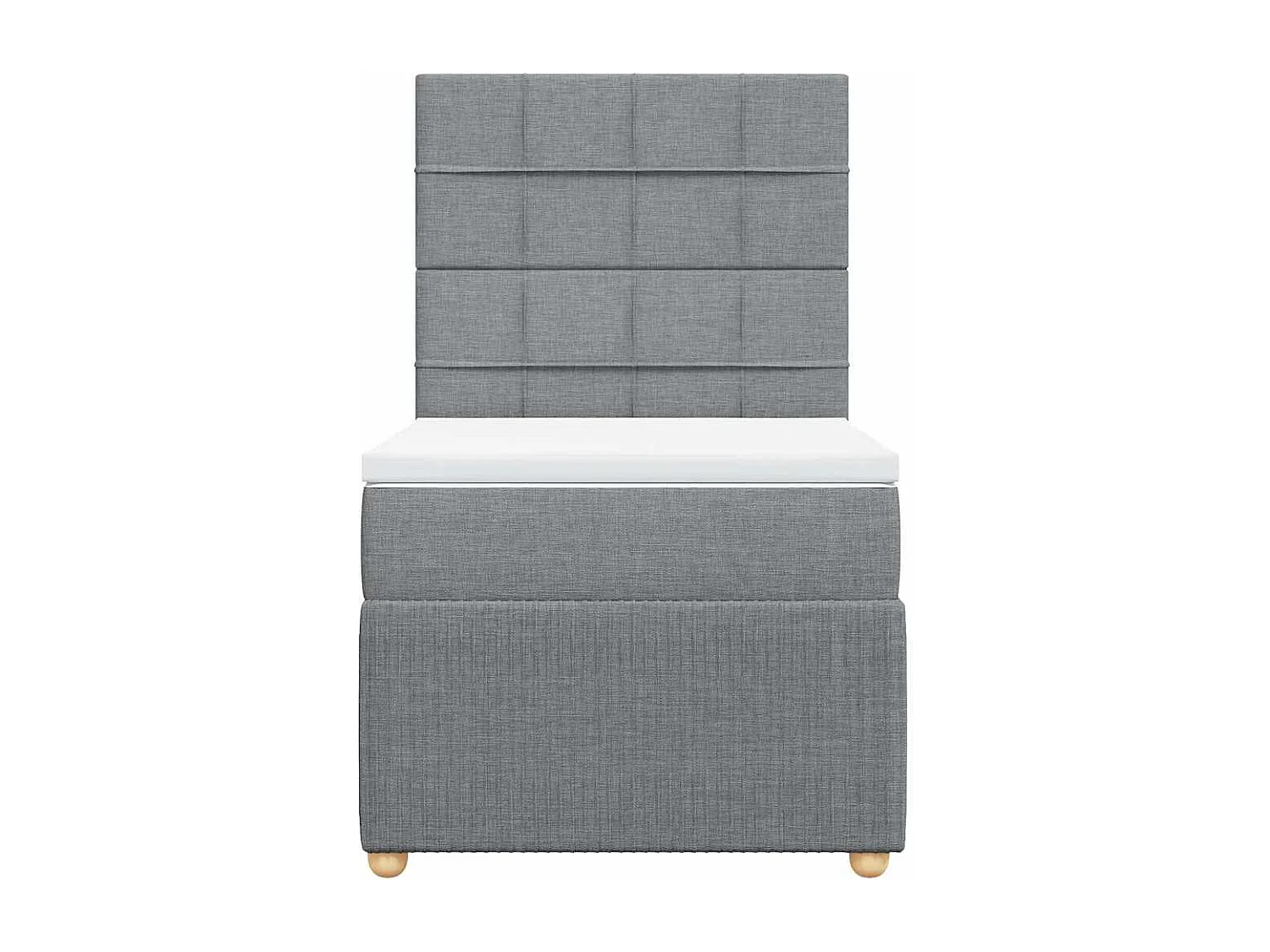 Giroletto a Molle con Materasso Grigio Chiaro 90x190 cm Tessuto