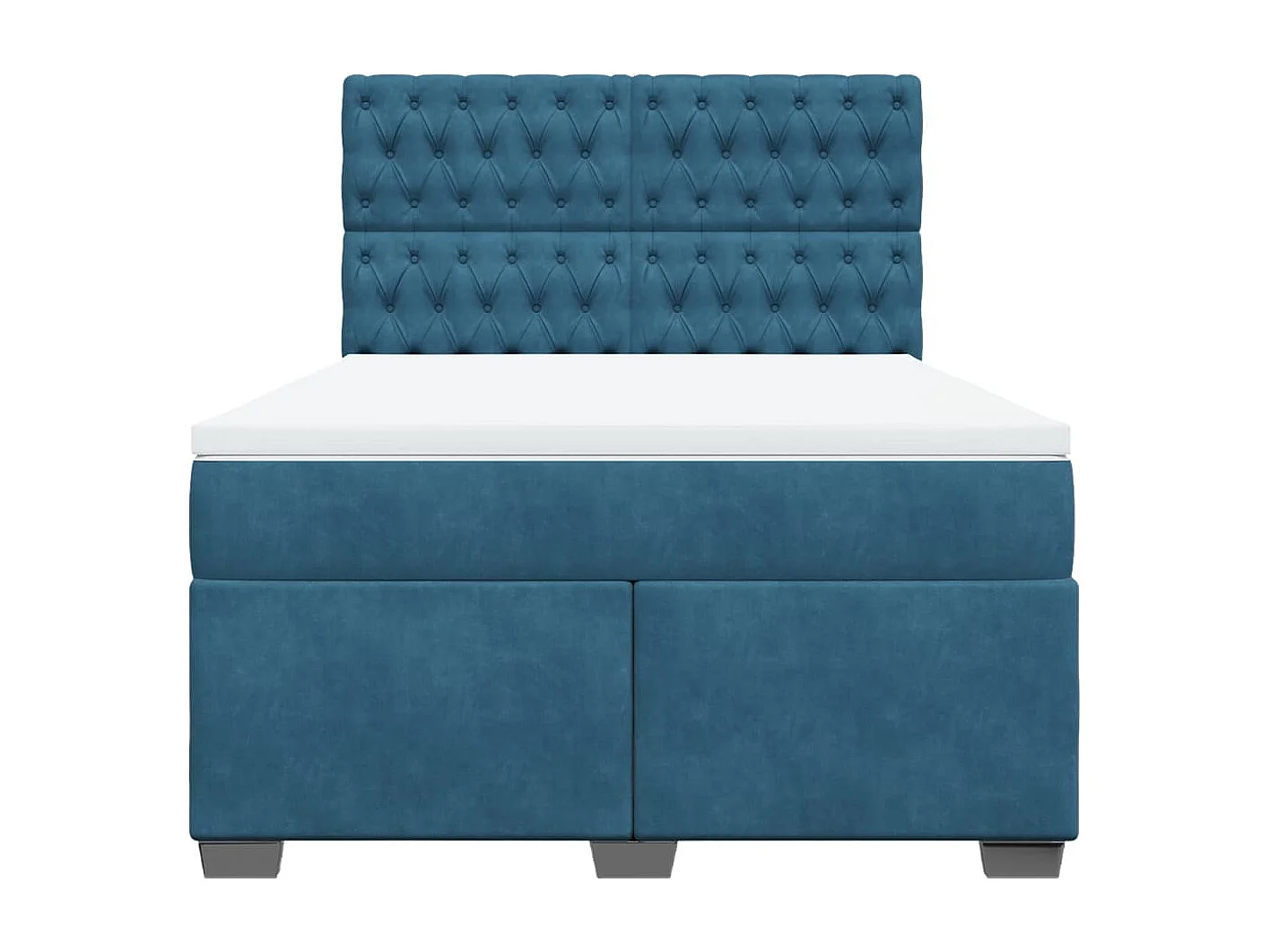 Boxspring met matras fluweel blauw 140x200 cm