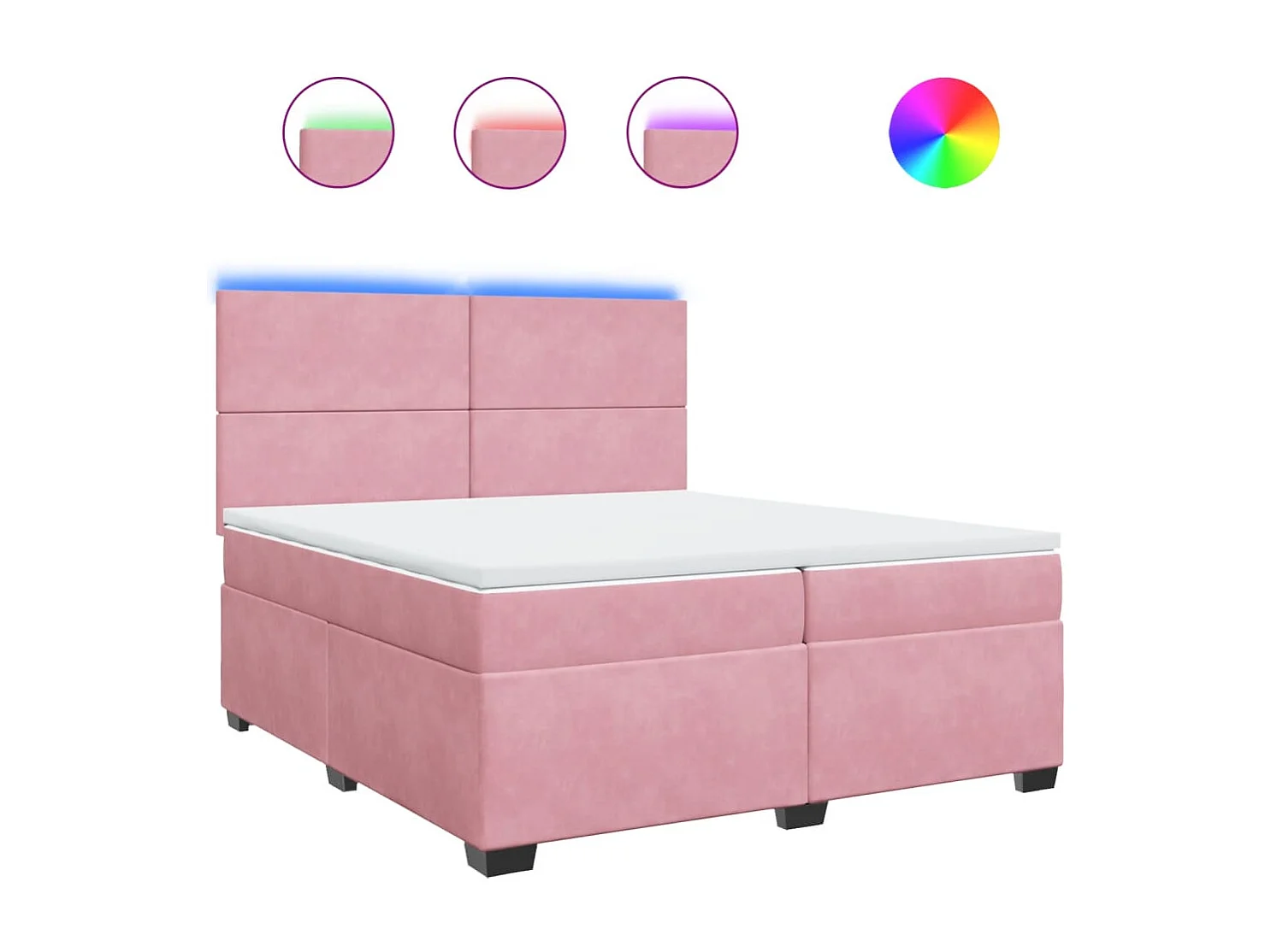 Boxspring met matras fluweel roze 200x200 cm