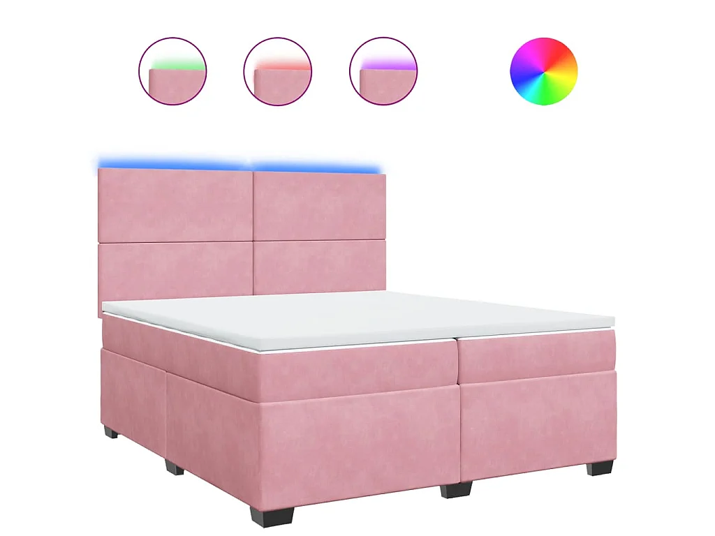 Boxspringbett mit Matratze Rosa 200x200 cm Samt