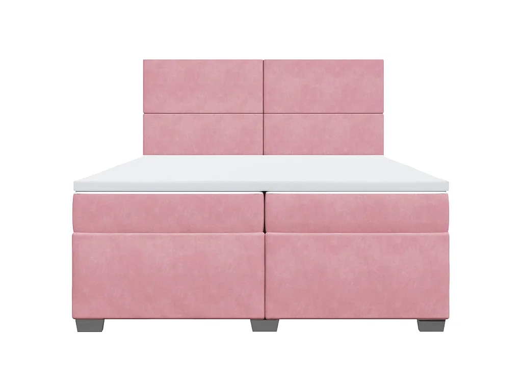 Boxspringbett mit Matratze Rosa 200x200 cm Samt