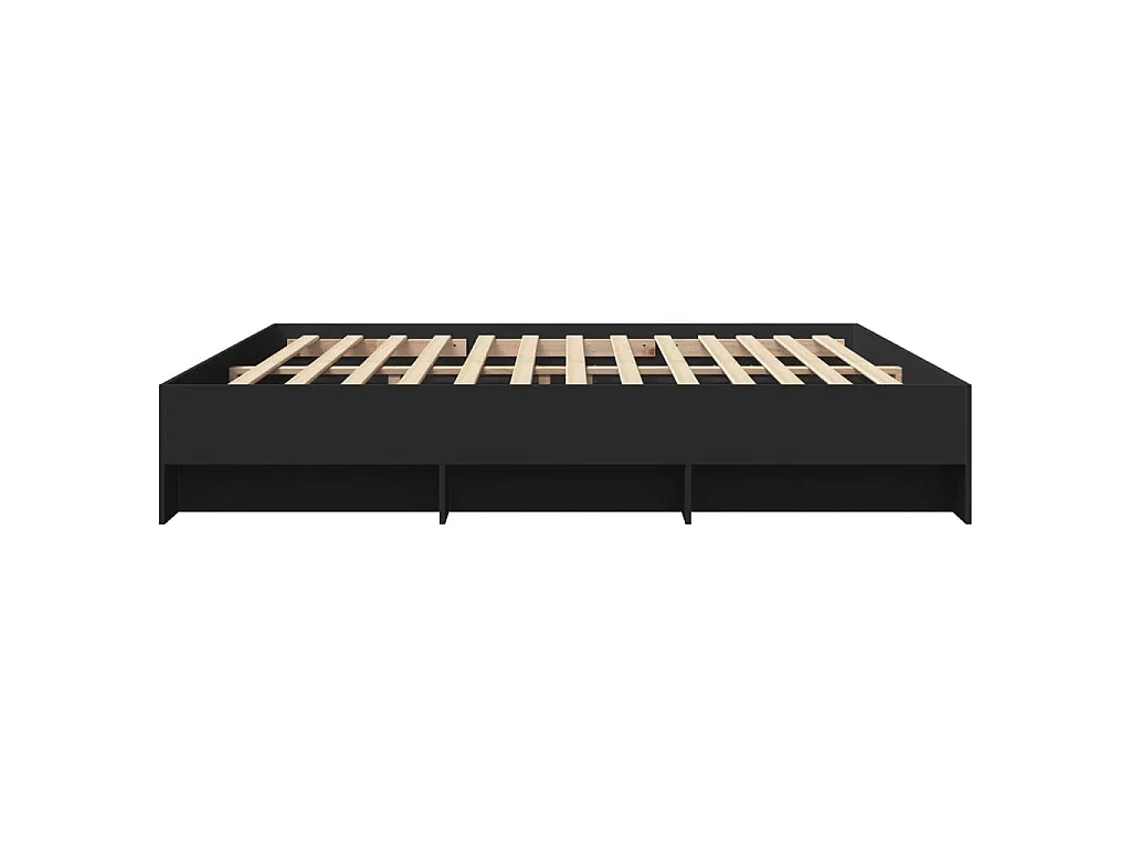 Cadre de lit sans matelas noir 180x200 cm bois d'ingénierie