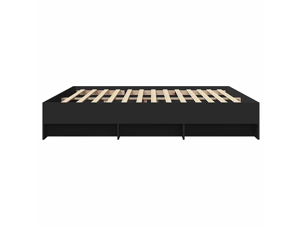 Cadre de lit sans matelas noir 180x200 cm bois d'ingénierie