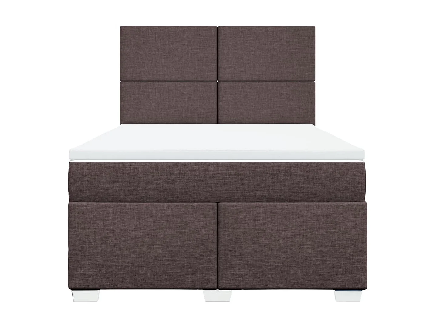 Giroletto a Molle con Materasso Marrone Scuro 160x200cm Tessuto