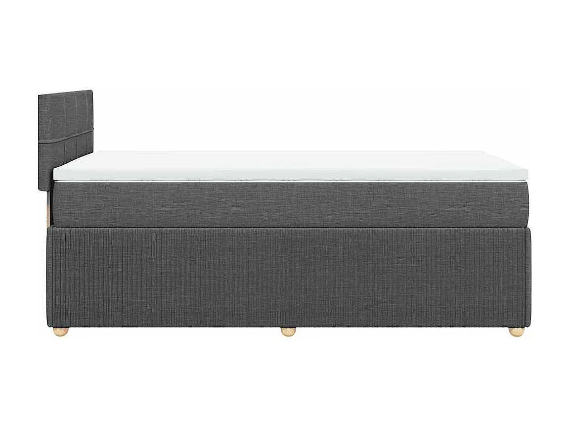 Cama box spring con colchón tela gris oscuro 90x190 cm