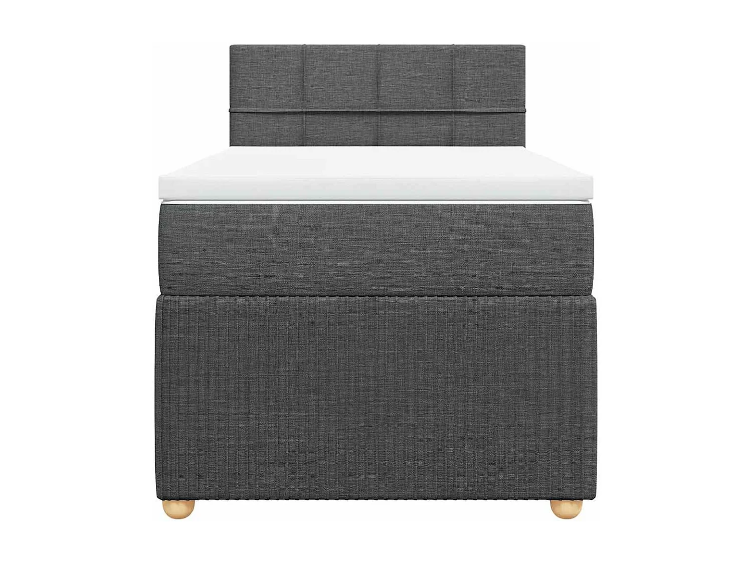 Sommier à lattes de lit et matelas Gris foncé 90x190 cm Tissu