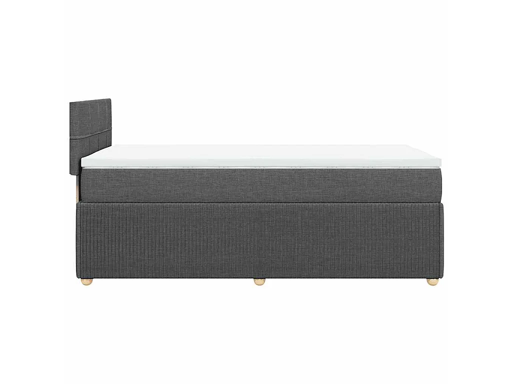 Sommier à lattes de lit et matelas Gris foncé 90x190 cm Tissu