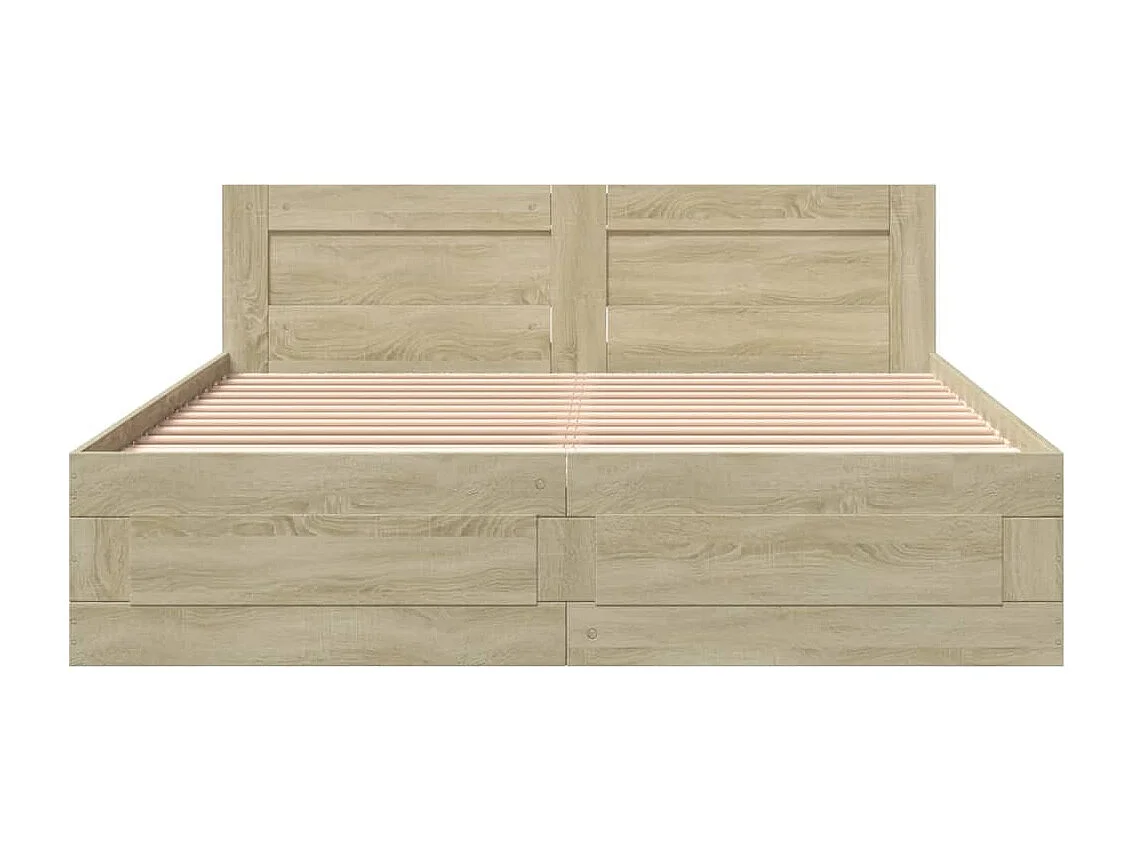Bedframe met hoofdeinde bewerkt hout sonoma eiken 150x200 cm