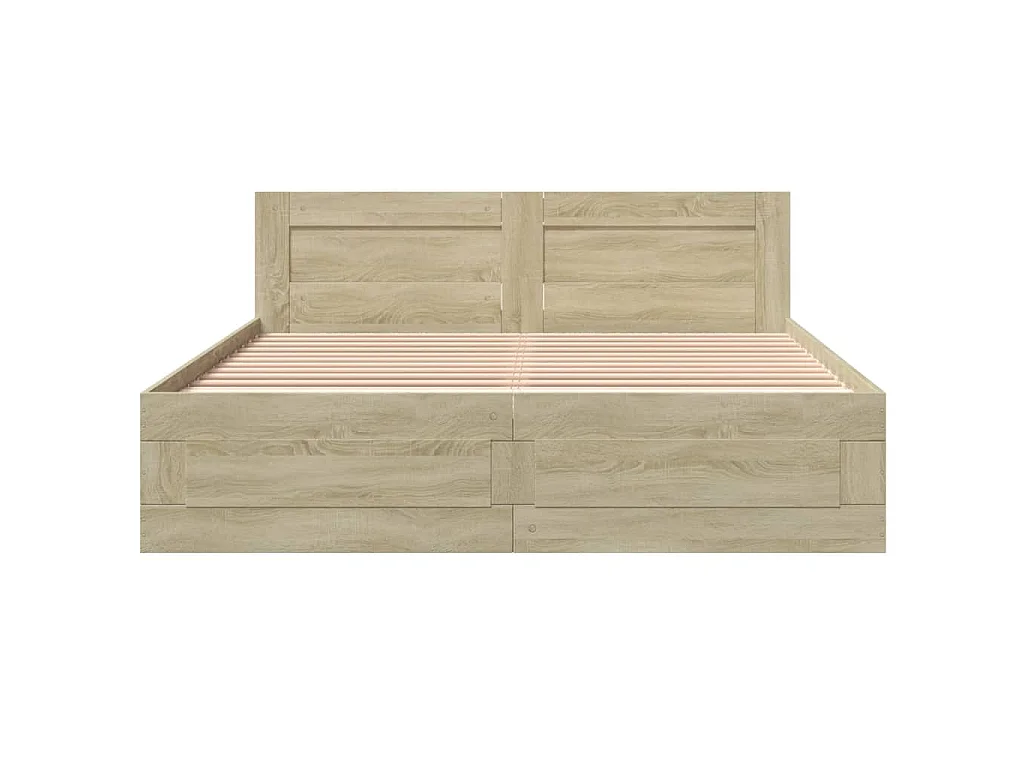 Bettgestell mit Kopfteil Sonoma-Eiche 150x200 cm Holzwerkstoff