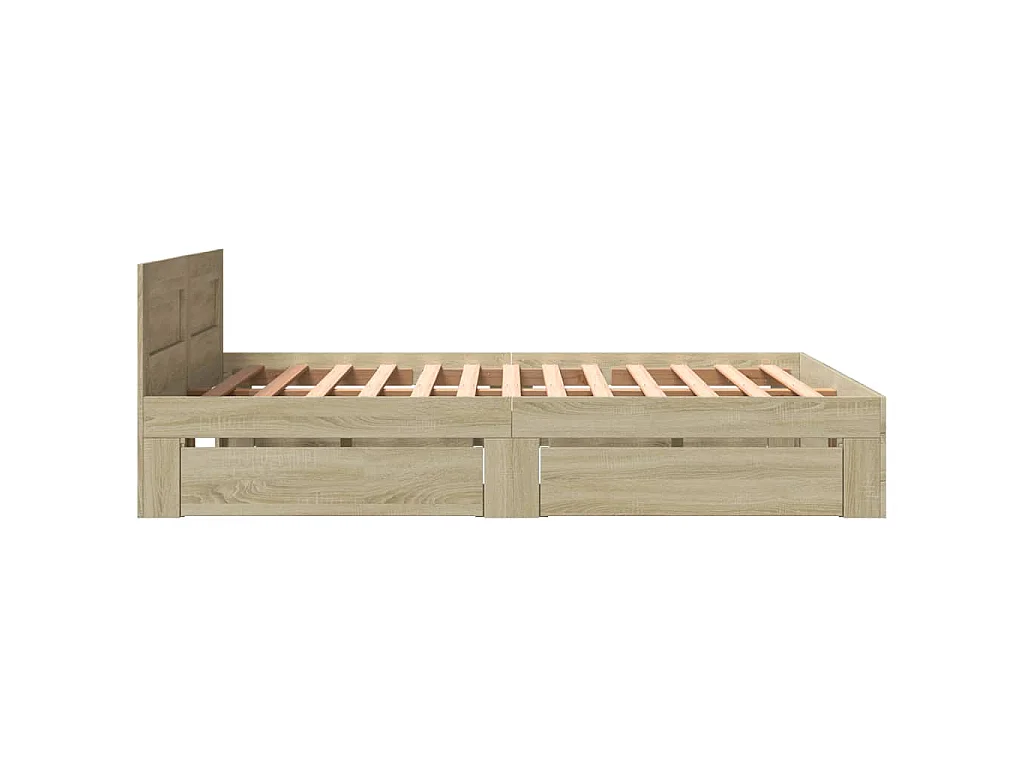 Bettgestell mit Kopfteil Sonoma-Eiche 150x200 cm Holzwerkstoff