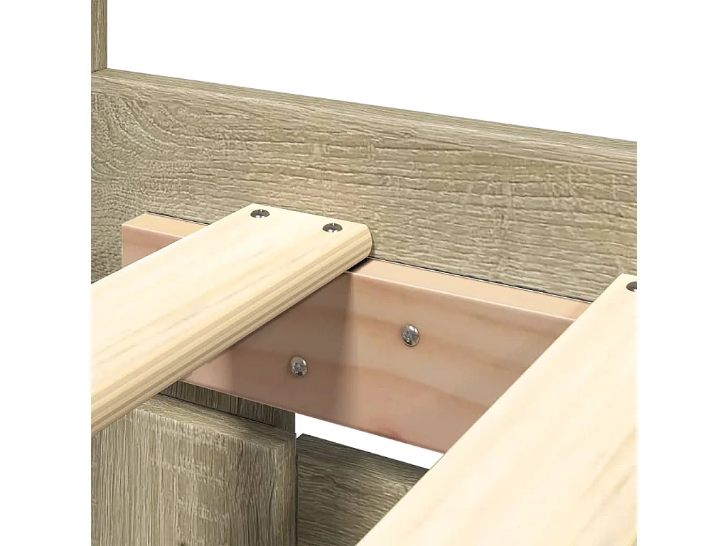 Bettgestell mit Kopfteil Sonoma-Eiche 150x200 cm Holzwerkstoff