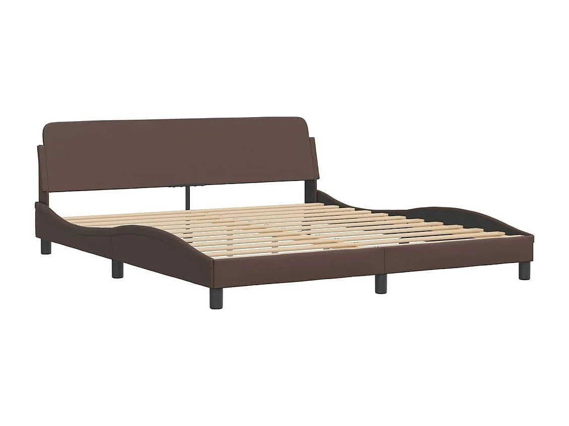 Lit avec matelas Hvar marron 180x200 cm similicuir