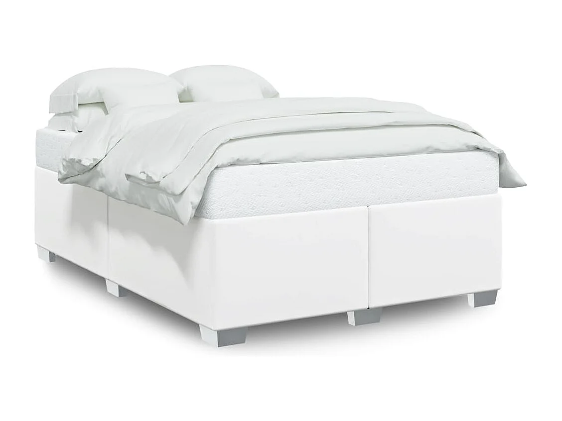 Cadre de lit sans matelas blanc 140x190 cm similicuir
