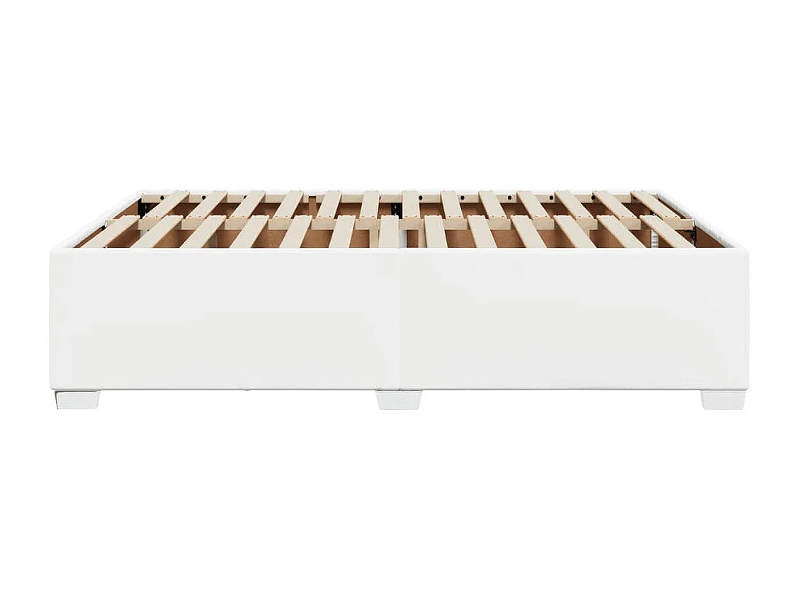 Cadre de lit sans matelas blanc 140x190 cm similicuir