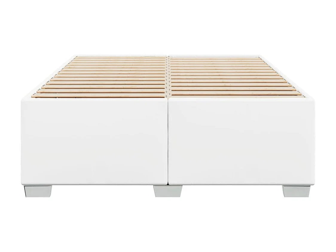 Estrutura de cama 140x190 cm couro artificial branco