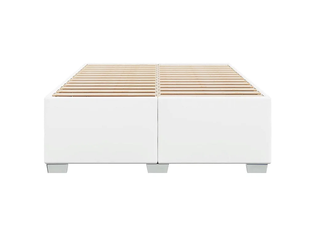 Cadre de lit sans matelas blanc 140x190 cm similicuir