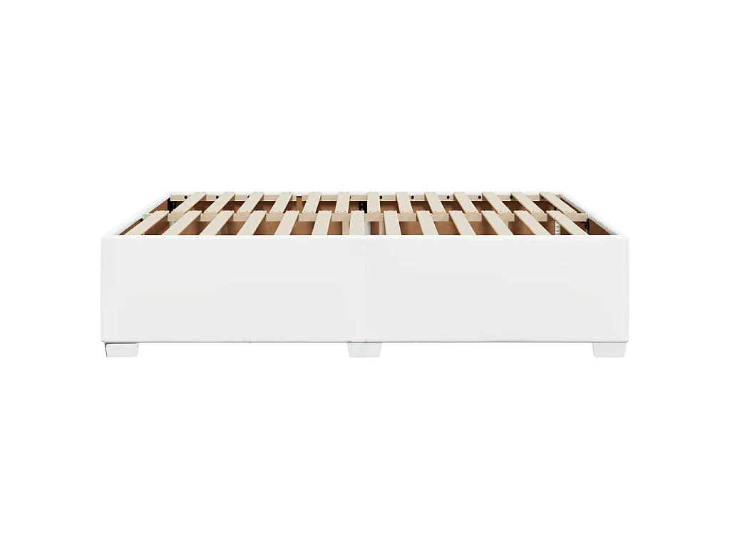 Cadre de lit sans matelas blanc 140x190 cm similicuir