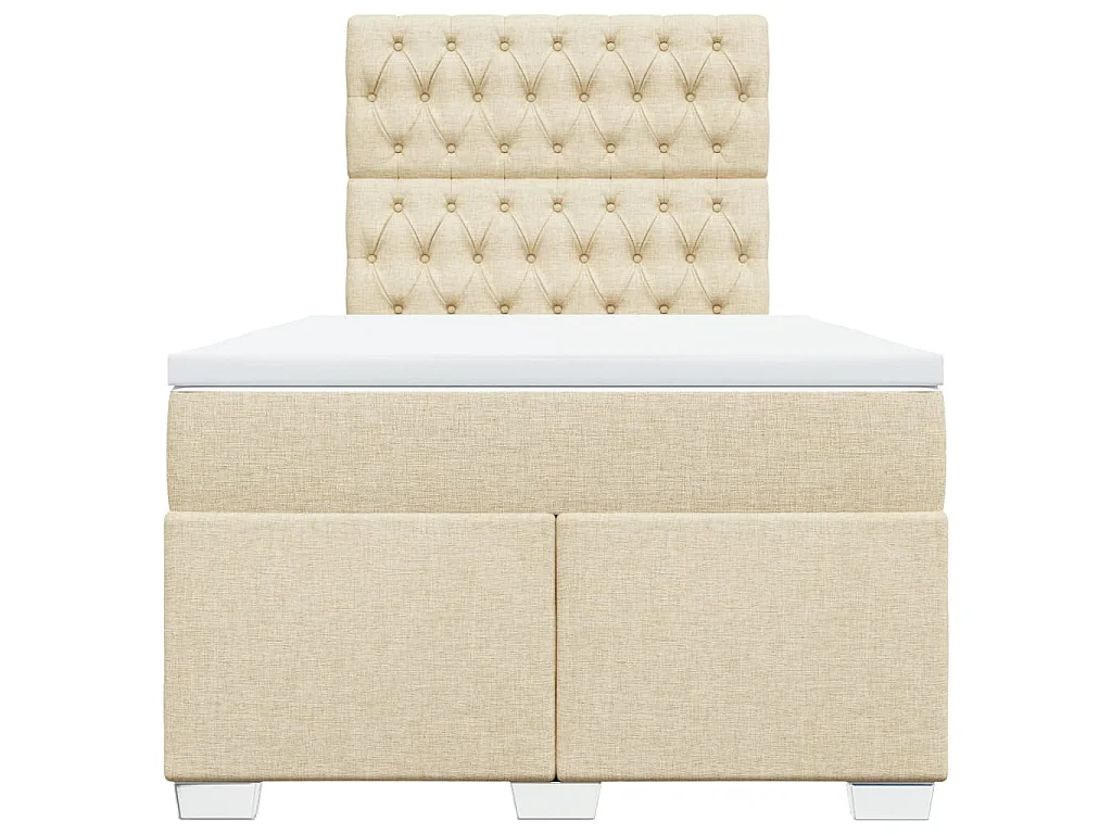 Giroletto a Molle con Materasso Crema 120x190 cm in Tessuto
