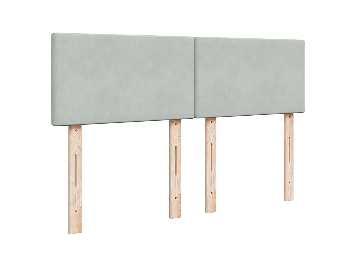 Boxspring met matras fluweel lichtgrijs 140x200 cm