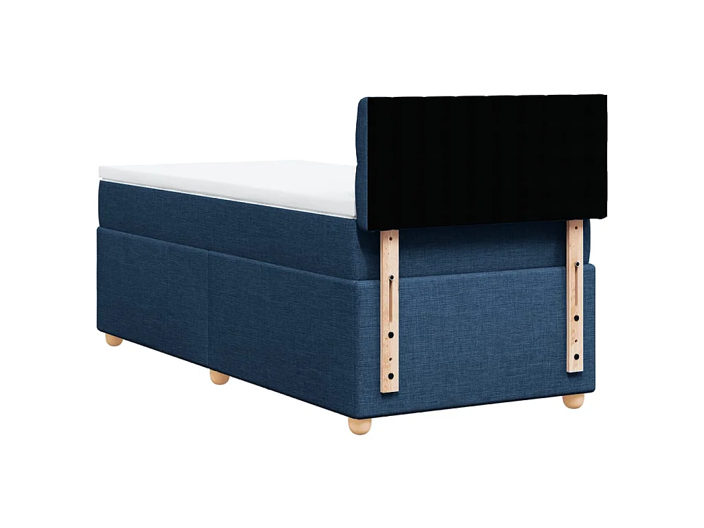 Boxspring met matras stof blauw 80x200 cm