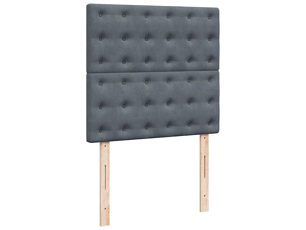 Boxspringbett mit Matratze Dunkelgrau 90x190 cm Samt