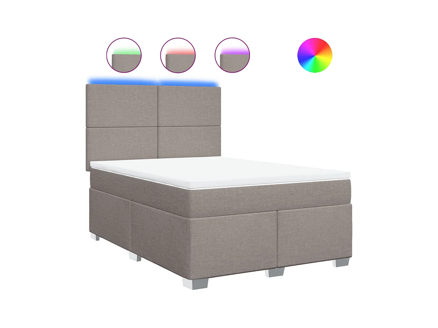 Boxspring met matras stof taupe 140x190 cm