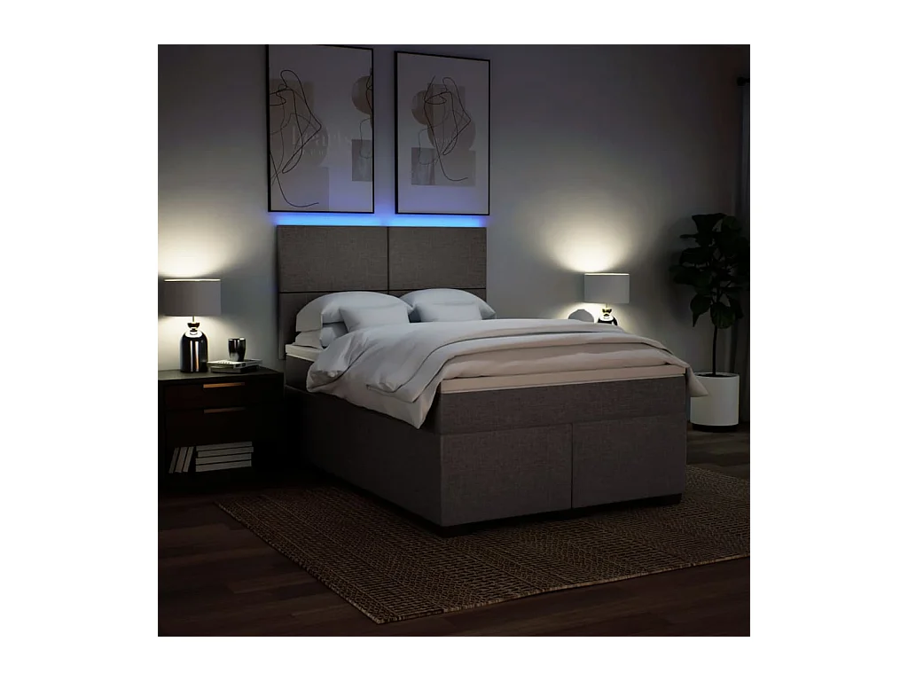Boxspring met matras stof taupe 140x190 cm