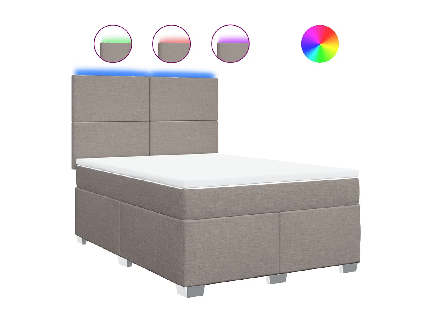 Sommier à lattes de lit avec matelas Taupe 140x190 cm Tissu