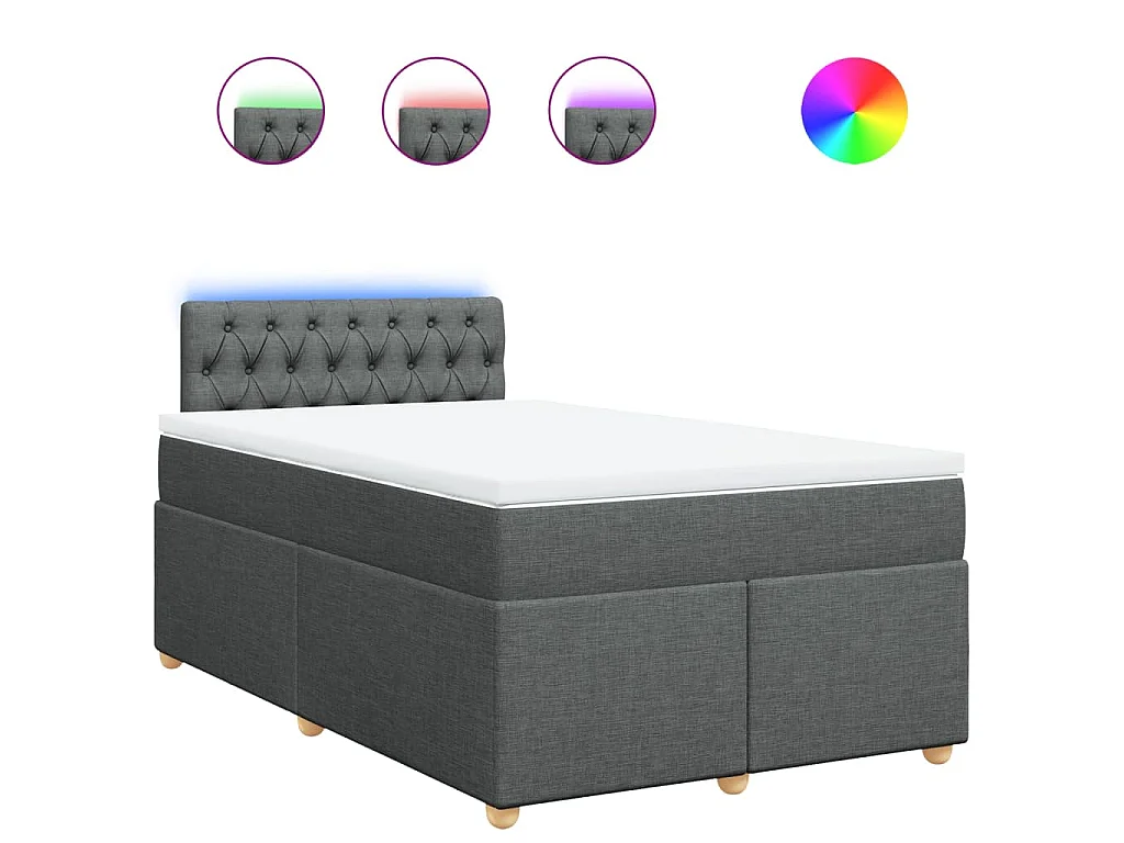 Boxspringbett mit Matratze Dunkelgrau 120x190 cm Stoff