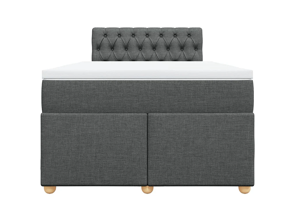 Boxspringbett mit Matratze Dunkelgrau 120x190 cm Stoff