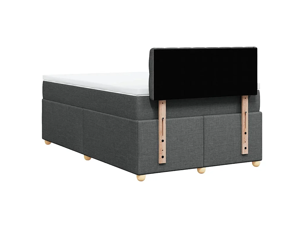 Boxspringbett mit Matratze Dunkelgrau 120x190 cm Stoff