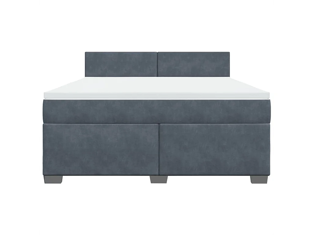 Boxspring met matras fluweel donkergrijs 180x200 cm